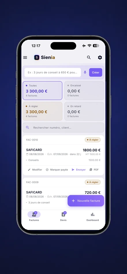 Sienia sur téléphone