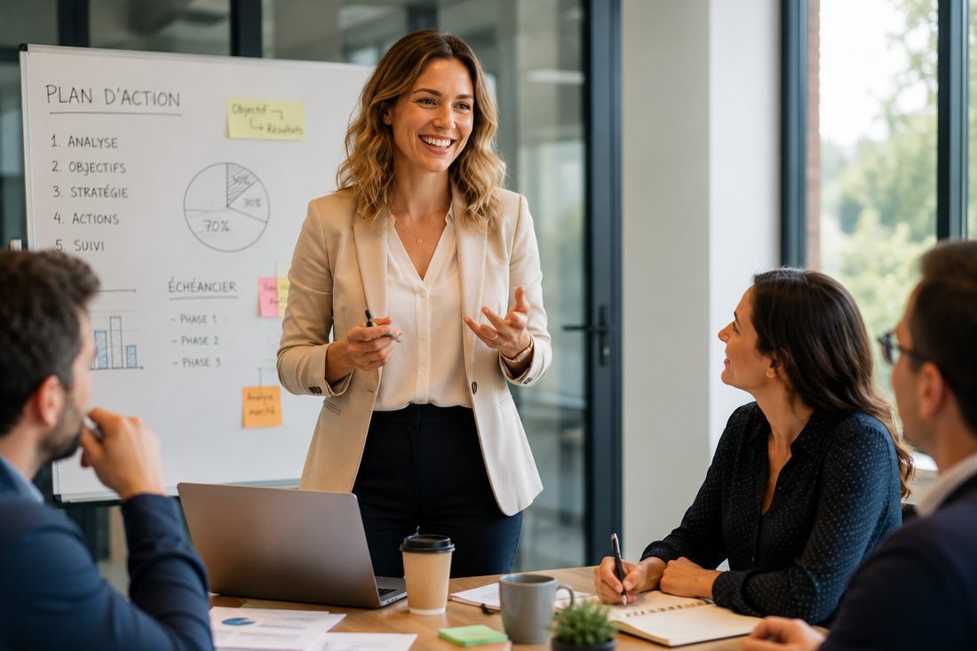 Consultante animant un atelier de travail