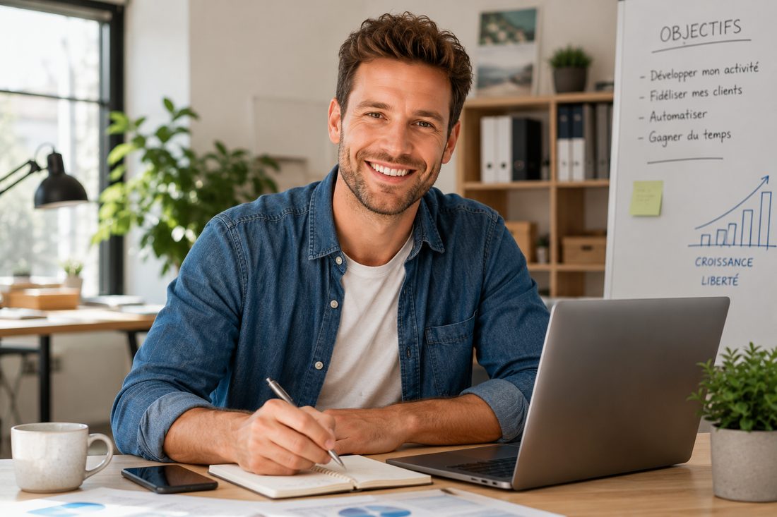 Entrepreneur indépendant travaillant à son bureau